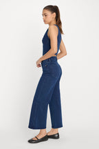 JEANIUS CROP PALAZZO INDIGO377