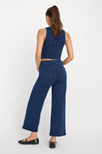 JEANIUS CROP PALAZZO INDIGO377