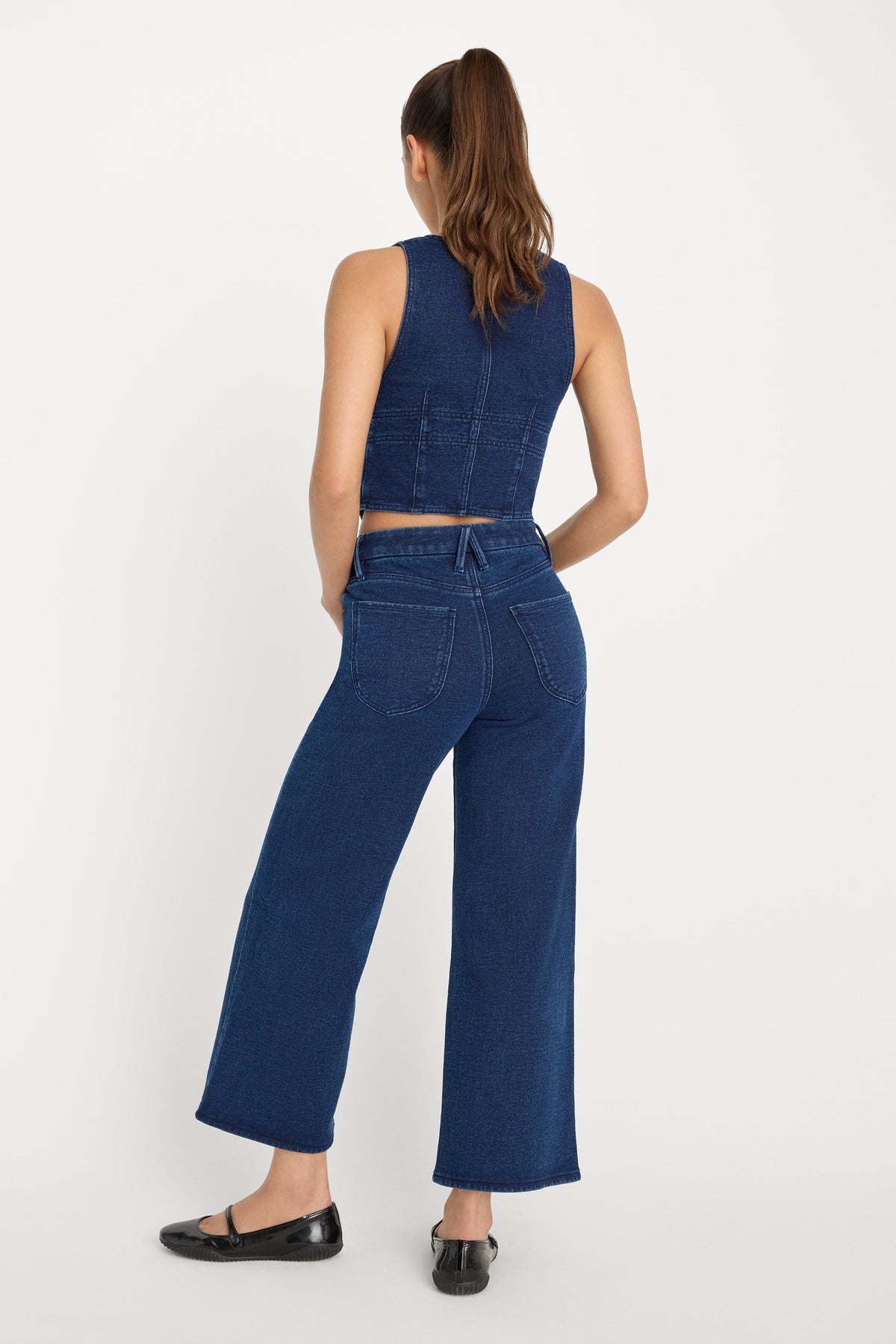 JEANIUS CROP PALAZZO INDIGO377