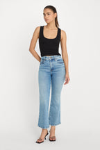 SOFT TECH GOOD LEGS CROP MINI BOOT JEANS INDIGO1214
