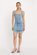 MINI BUTTON FRONT DRESS INDIGO1104