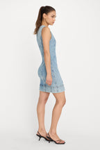MINI BUTTON FRONT DRESS INDIGO1104