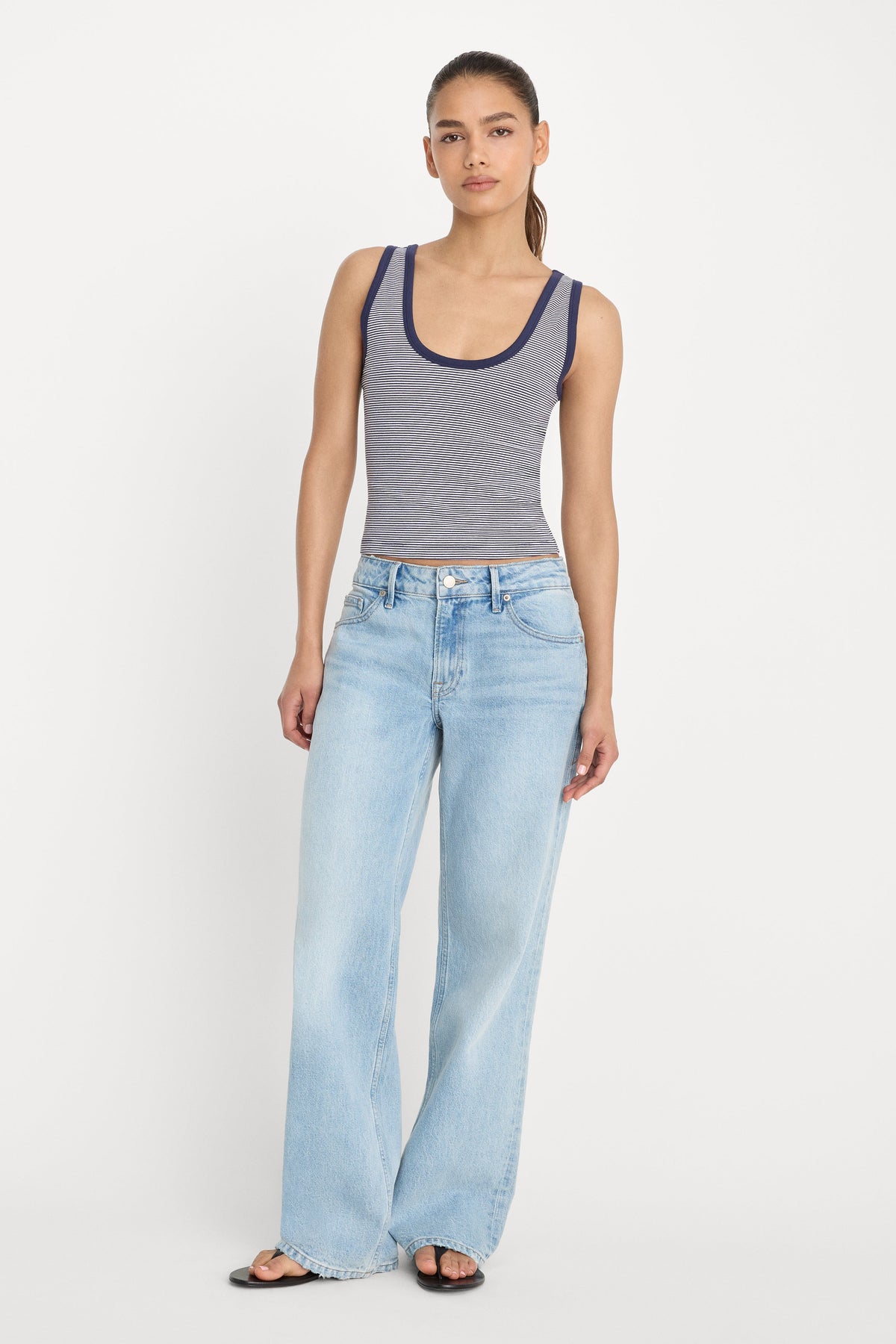 SUPER STRETCH RINGER TANK HORIZON STRIPE