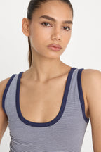 SUPER STRETCH RINGER TANK HORIZON STRIPE
