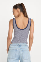 SUPER STRETCH RINGER TANK HORIZON STRIPE