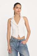LUXE SUITING HALTER VEST SOFT SHELL