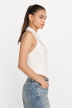 LUXE SUITING HALTER VEST SOFT SHELL