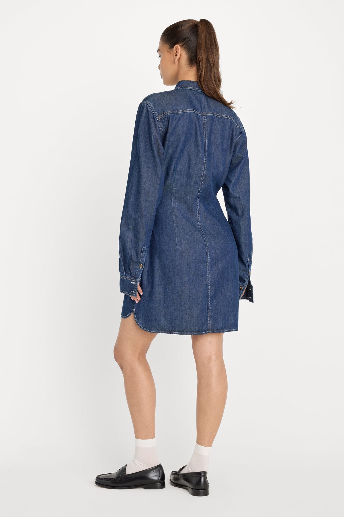 DENIM WRAP SHIRT DRESS INDIGO1187