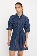 DENIM WRAP SHIRT DRESS INDIGO1187