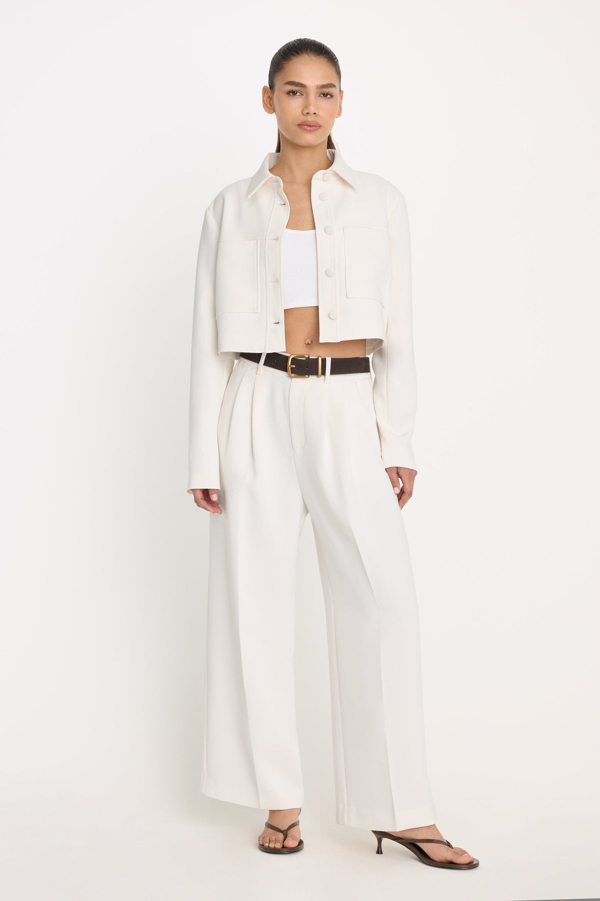 LUXE SUITING CROPPED JACKET SOFT SHELL