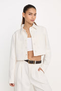LUXE SUITING CROPPED JACKET SOFT SHELL