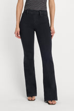POWER STRETCH PULL-ON FLARE JEANS BLACK001
