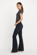 POWER STRETCH PULL-ON FLARE JEANS BLACK001