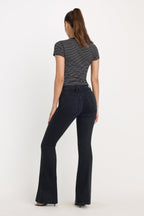 POWER STRETCH PULL-ON FLARE JEANS BLACK001