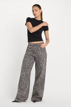 GOOD EASE LEOPARD JEANS GREY LUCKY LEOPARD