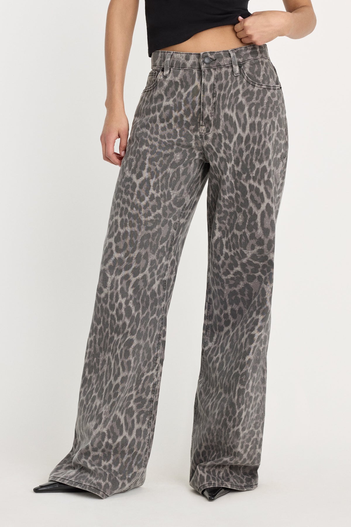 GOOD EASE LEOPARD JEANS GREY LUCKY LEOPARD