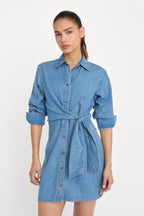 DENIM WRAP SHIRT DRESS INDIGO266