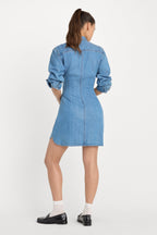 DENIM WRAP SHIRT DRESS INDIGO266