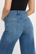 SOFT TECH GOOD WAIST PALAZZO CROPPED JEANS INDIGO1213