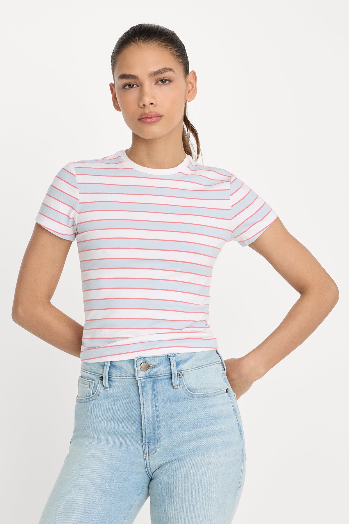 THE BABY TEE SKY STRIPE