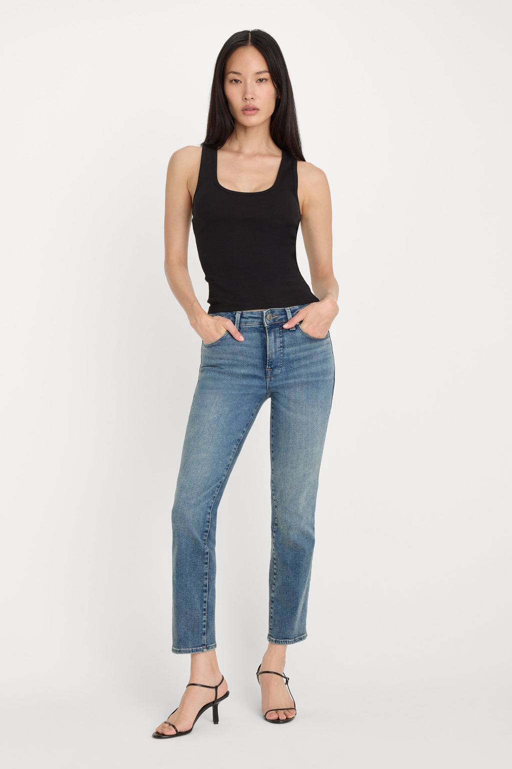 COMPRESSION GOOD LEGS STRAIGHT JEANS INDIGO254
