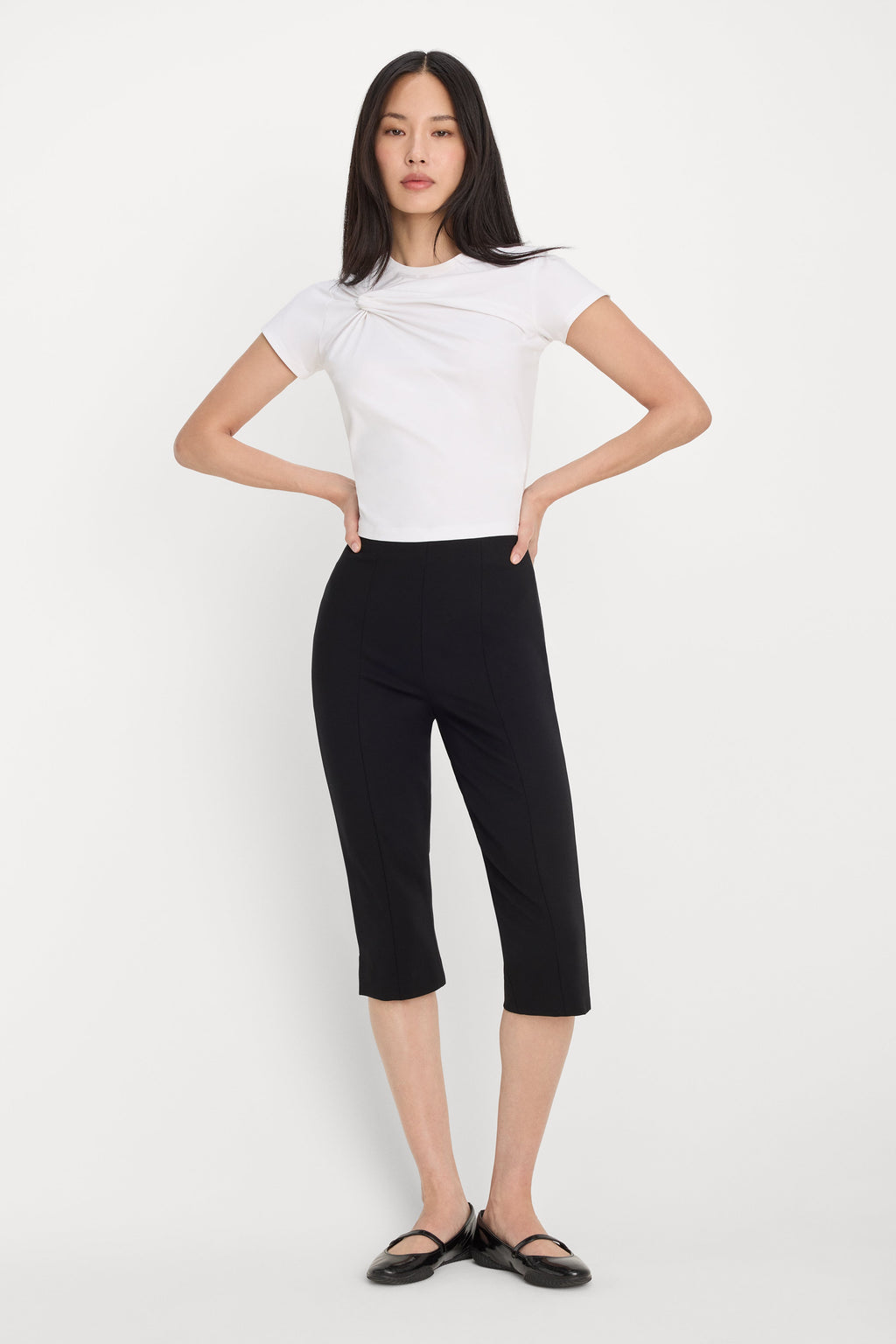 SUPER STRETCH TWIST TEE WHITE001