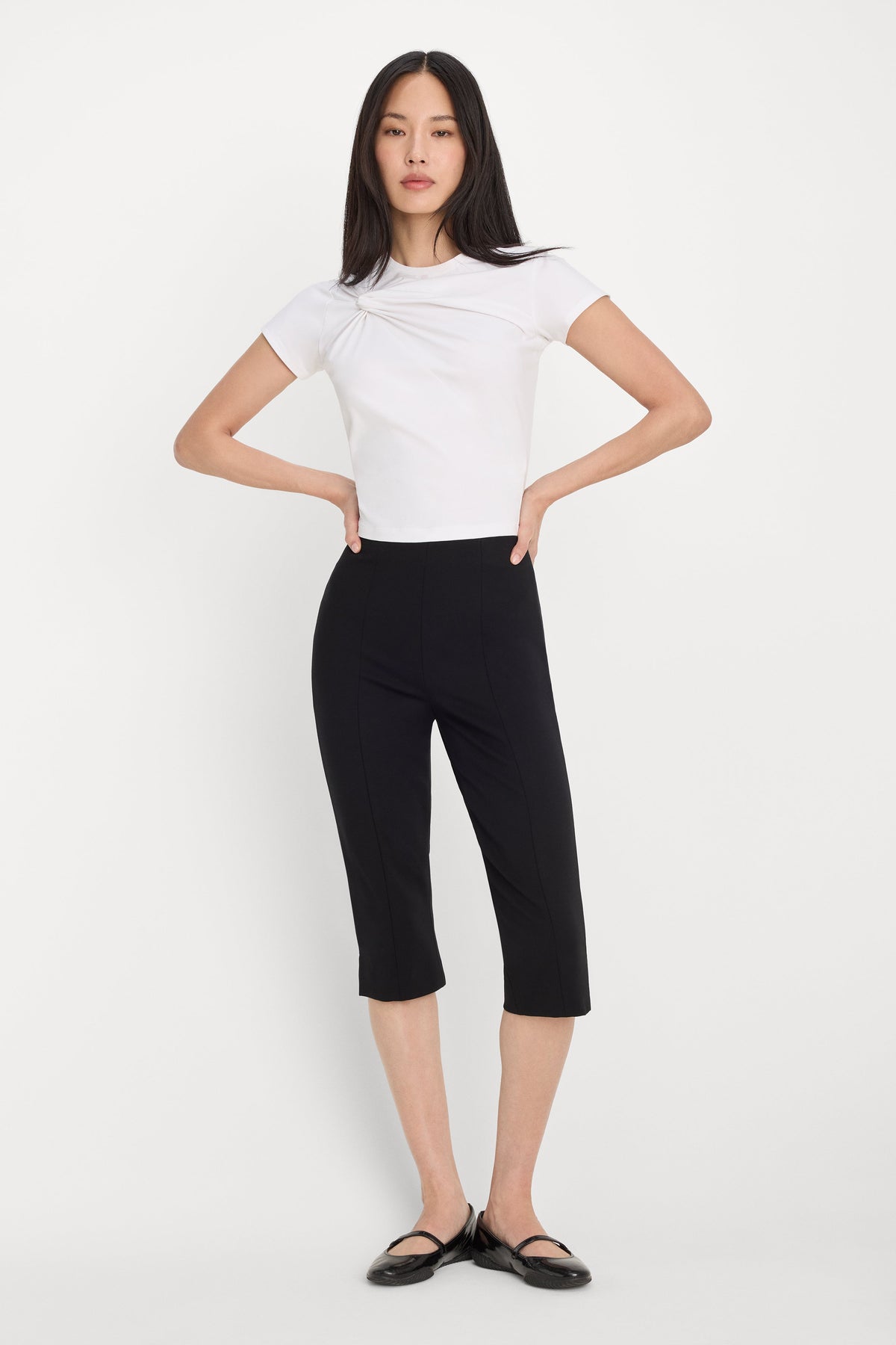 SUPER STRETCH TWIST TEE WHITE001