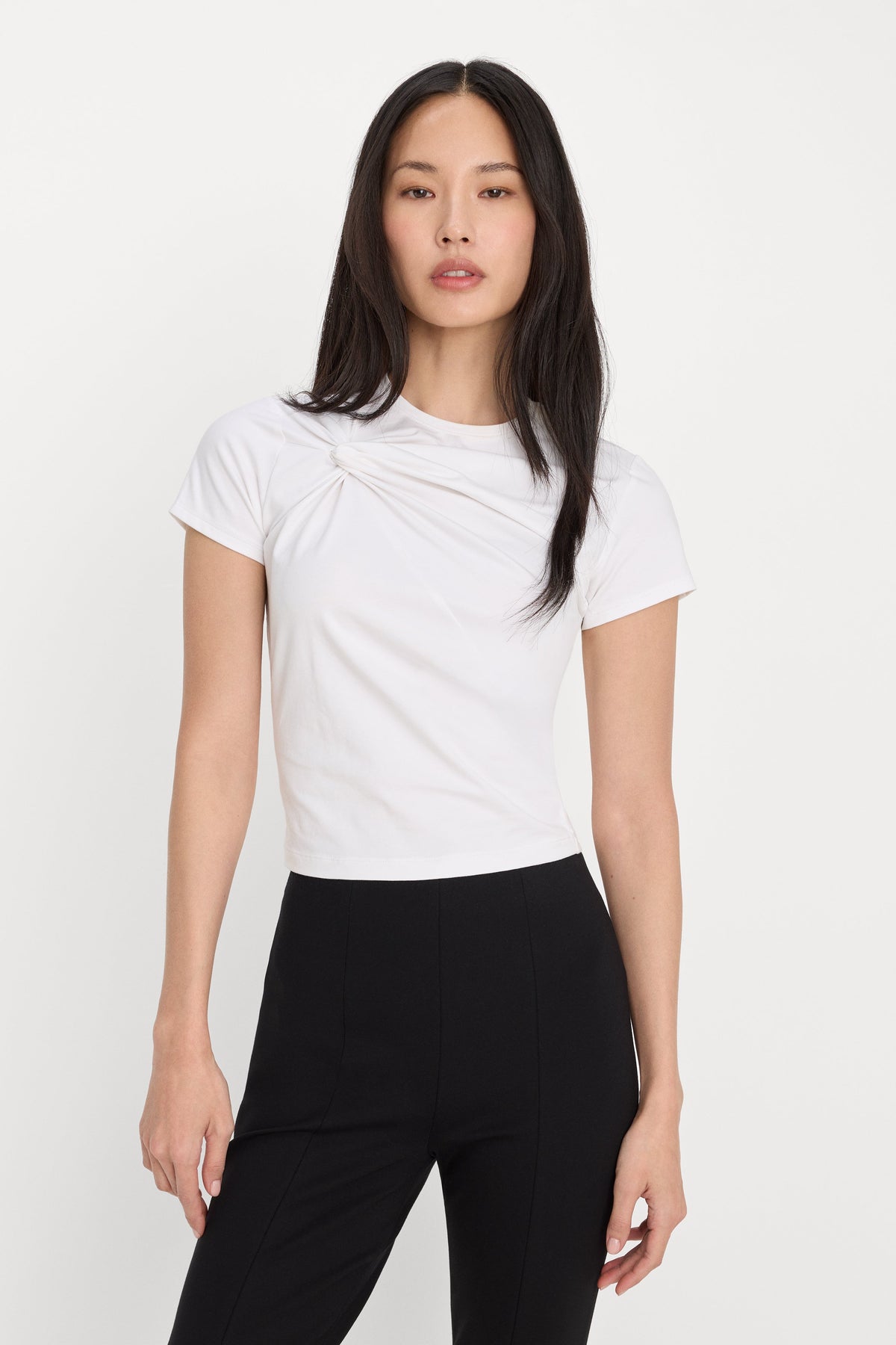 SUPER STRETCH TWIST TEE WHITE001