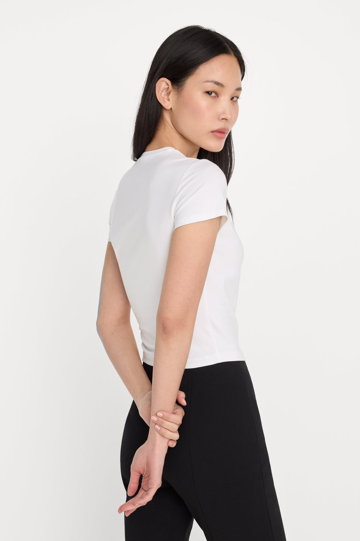 SUPER STRETCH TWIST TEE WHITE001
