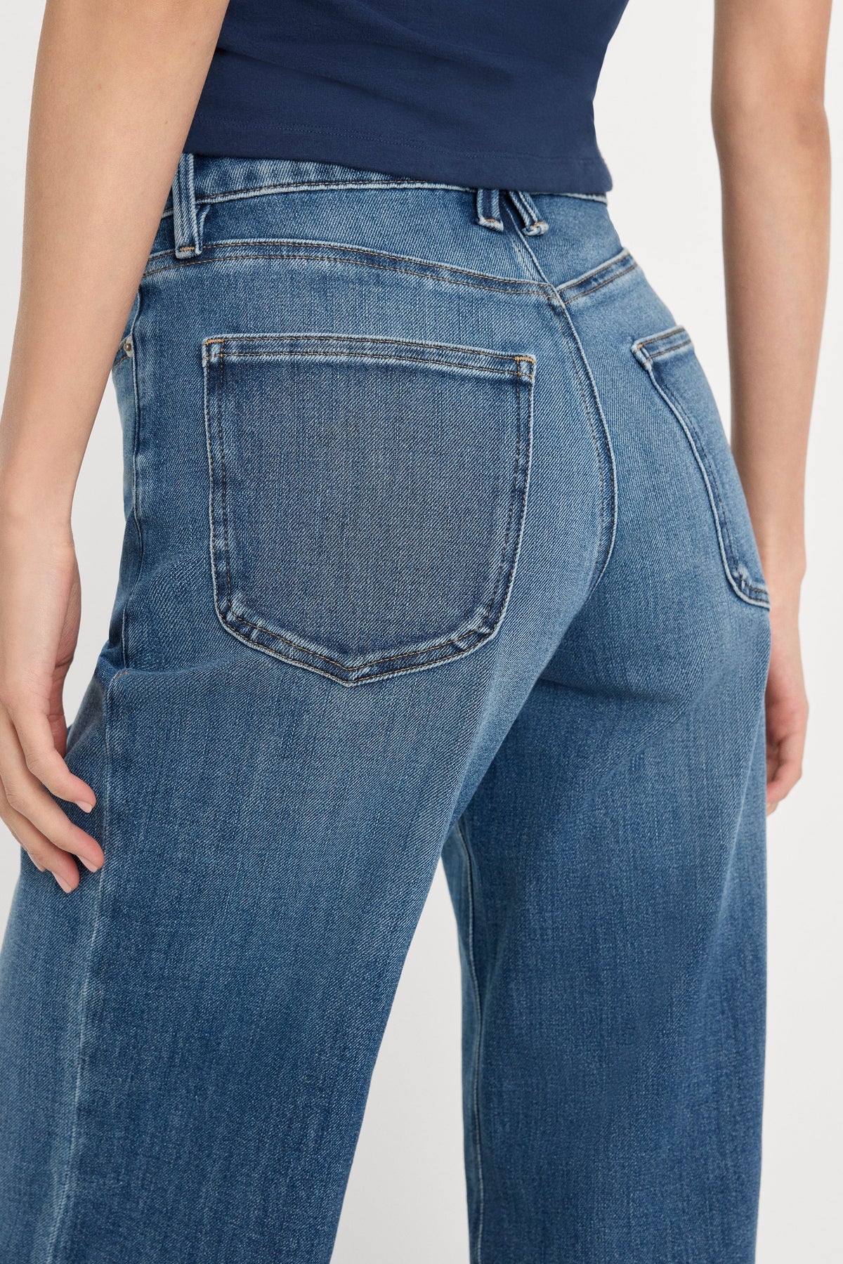 SOFT TECH GOOD WAIST PALAZZO ANKLE JEANS INDIGO1281