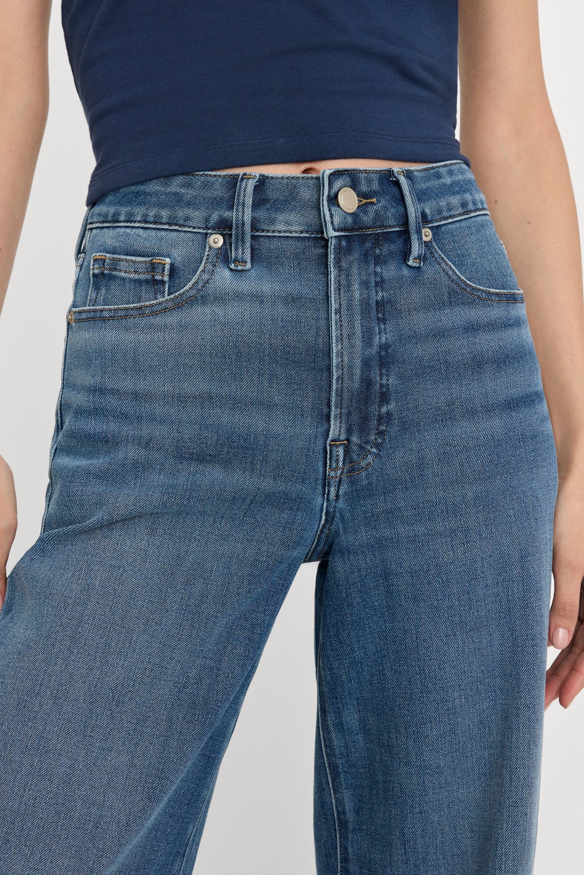 SOFT TECH GOOD WAIST PALAZZO ANKLE JEANS INDIGO1281