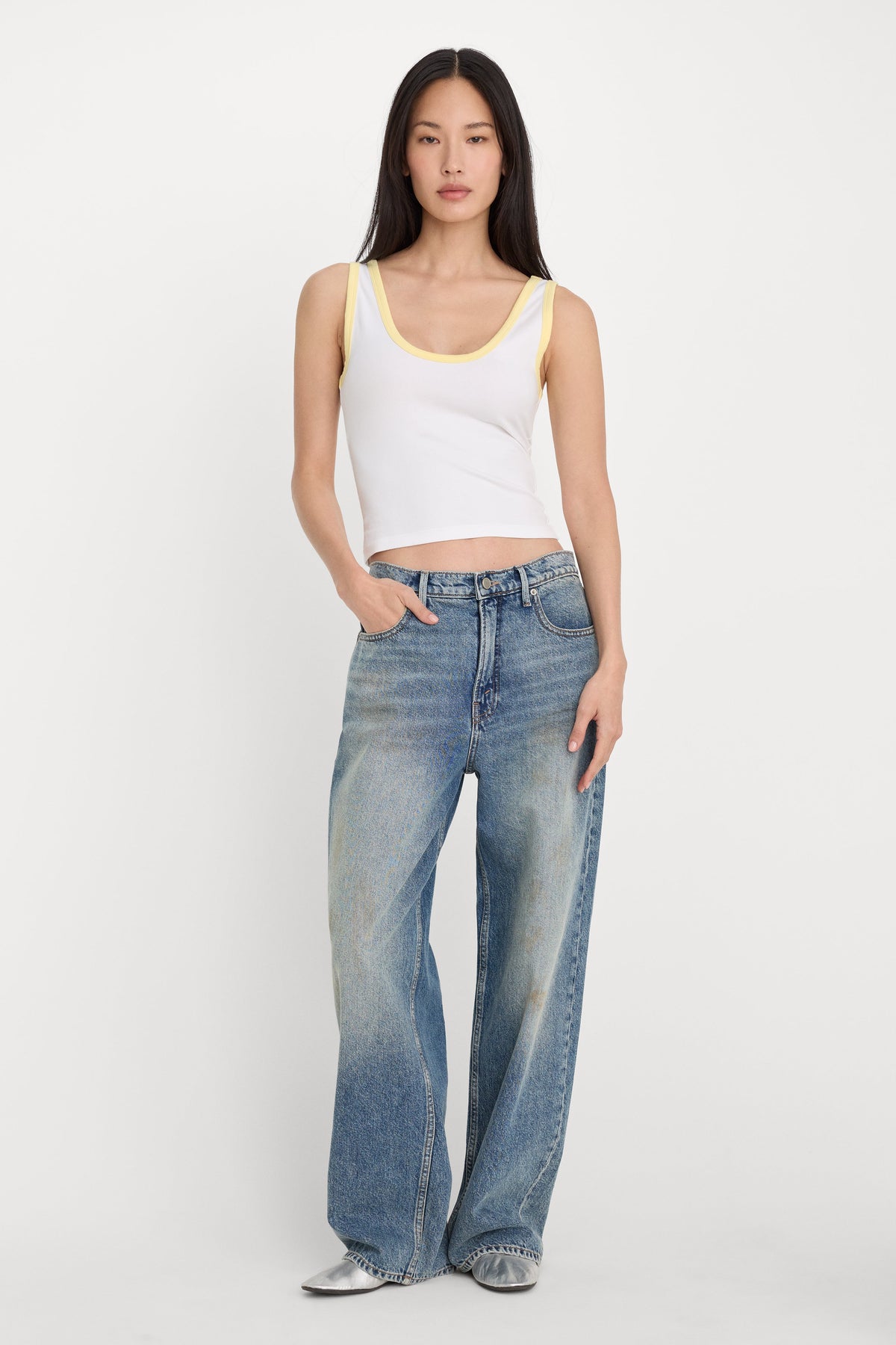 SUPER STRETCH RINGER TANK WHITE001
