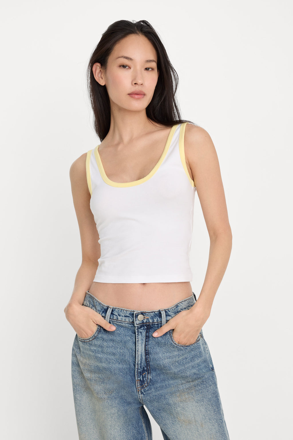 SUPER STRETCH RINGER TANK WHITE001
