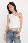SUPER STRETCH ONE SHOULDER TANK WHITE001