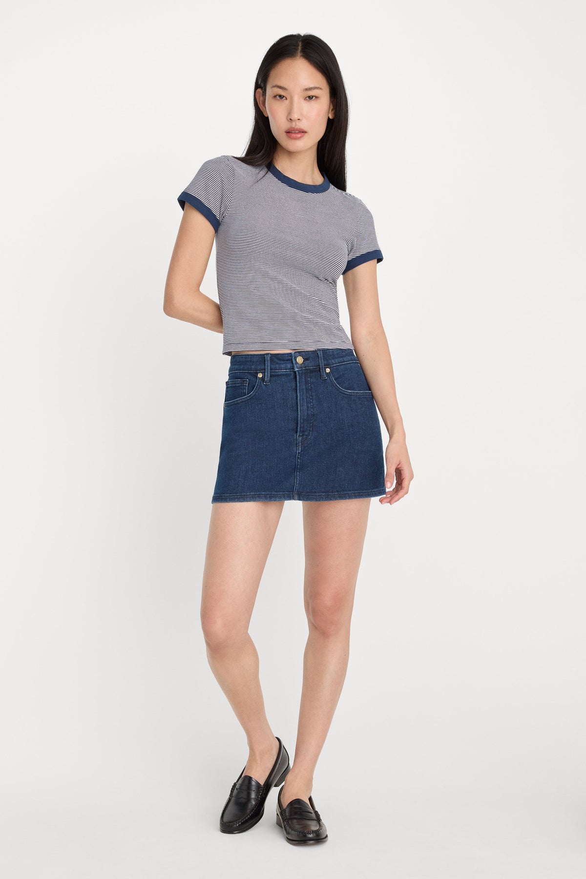 THE RINGER BABY TEE HORIZON STRIPE