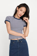 THE RINGER BABY TEE HORIZON STRIPE
