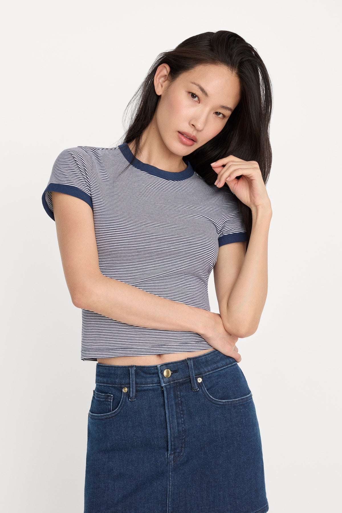 THE RINGER BABY TEE HORIZON STRIPE