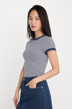 THE RINGER BABY TEE HORIZON STRIPE