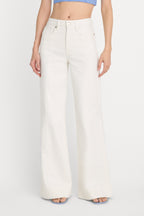 GOOD WAIST PALAZZO JEANS COTTON WHITE