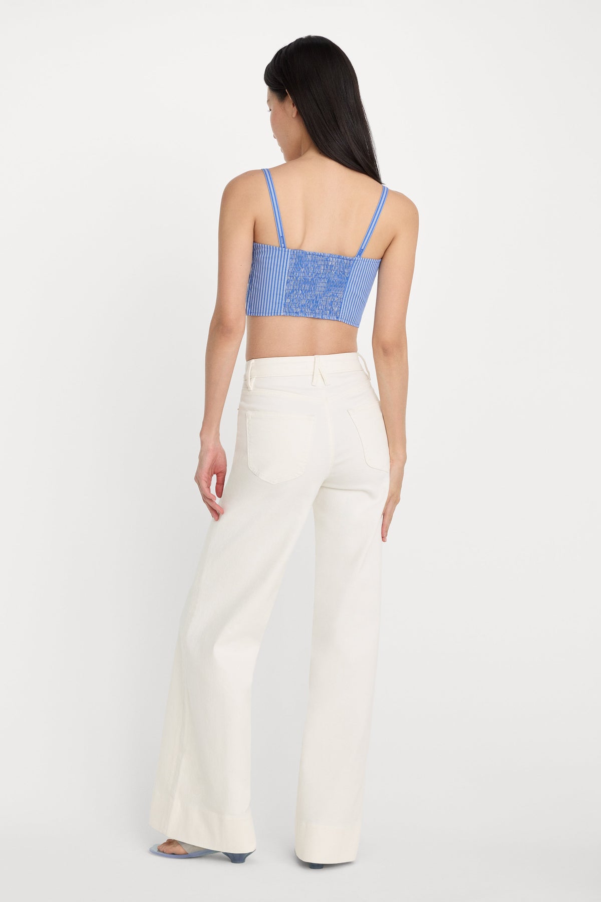 GOOD WAIST PALAZZO JEANS COTTON WHITE