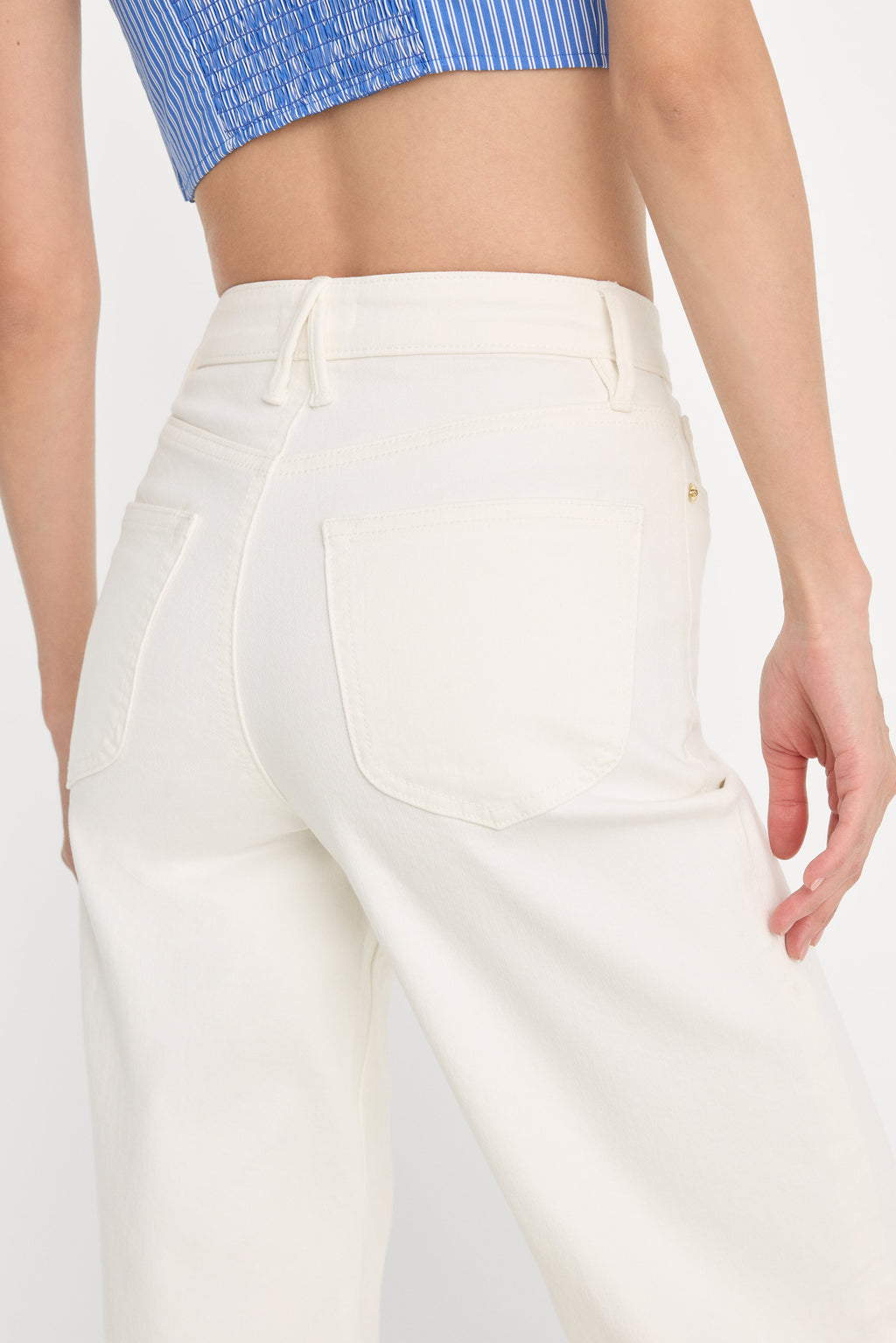 GOOD WAIST PALAZZO JEANS COTTON WHITE