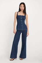 GOOD WAIST PALAZZO JEANS INDIGO1169