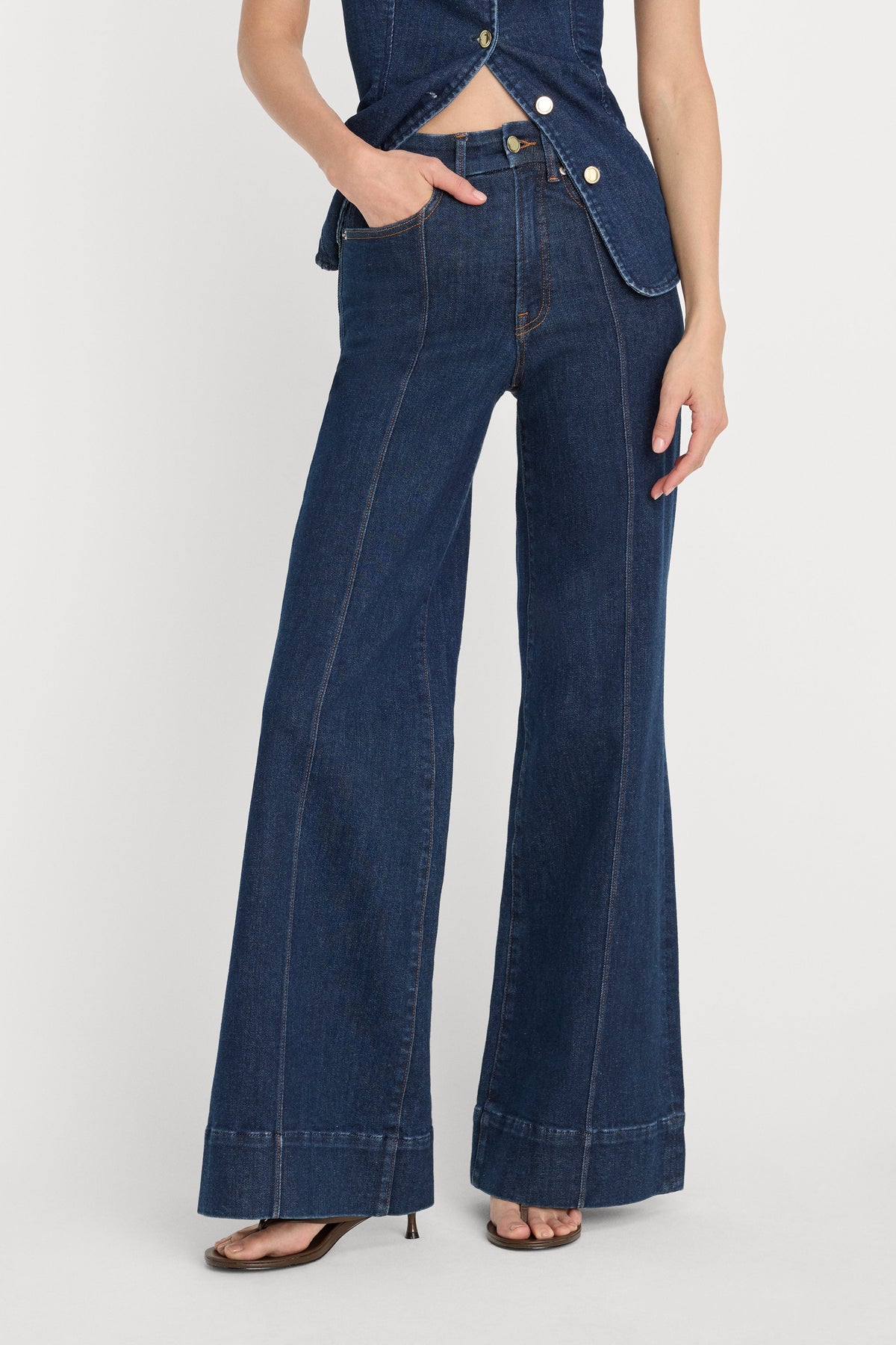 GOOD WAIST PALAZZO JEANS INDIGO1169