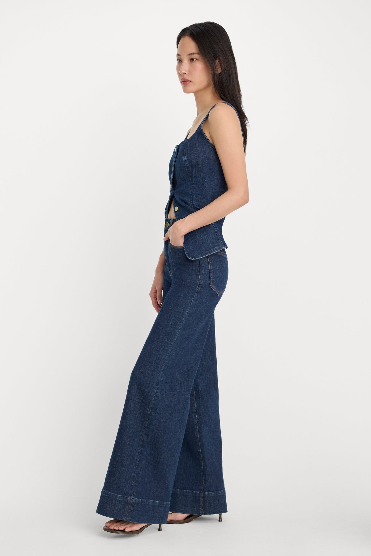 GOOD WAIST PALAZZO JEANS INDIGO1169