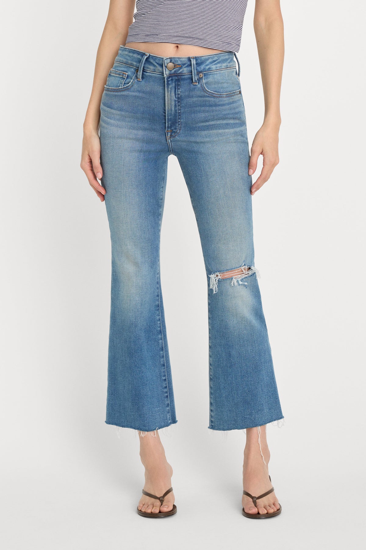 SOFT TECH GOOD LEGS CROP MINI BOOT JEANS INDIGO1210