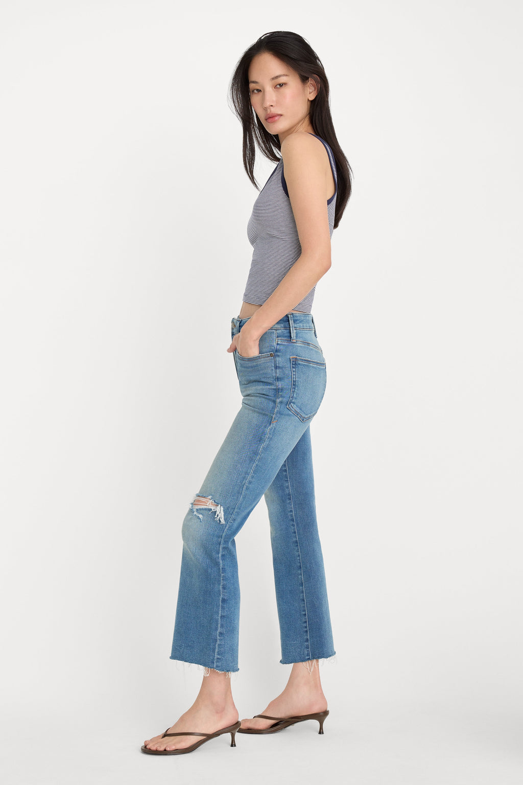 SOFT TECH GOOD LEGS CROP MINI BOOT JEANS INDIGO1210