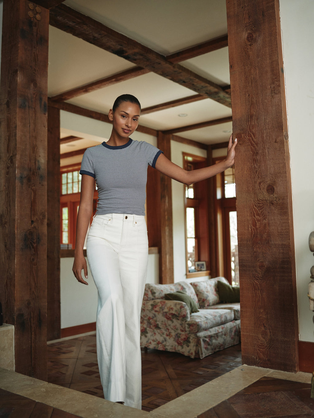 GOOD WAIST PALAZZO JEANS COTTON WHITE