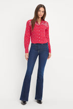 DOLLY TAILORED POPLIN SHIRT FLARE BANDANA PRINT