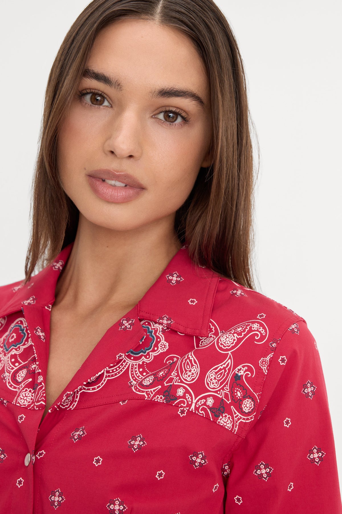 DOLLY TAILORED POPLIN SHIRT FLARE BANDANA PRINT