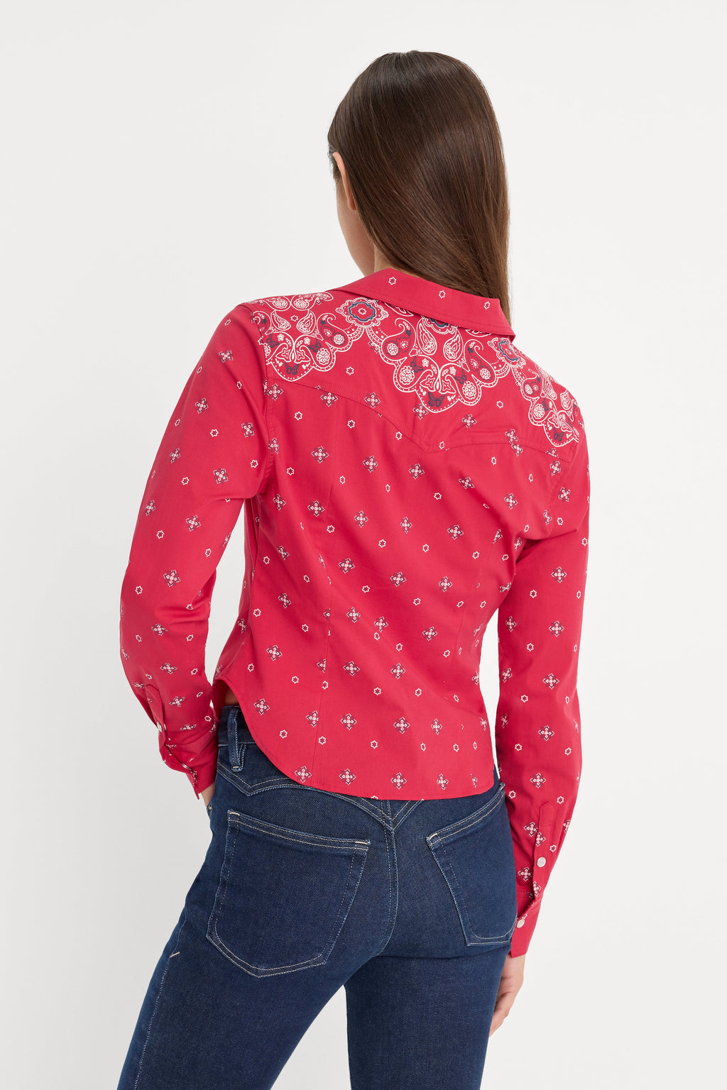 DOLLY TAILORED POPLIN SHIRT FLARE BANDANA PRINT